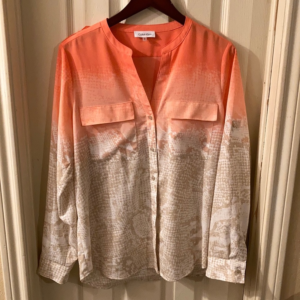 CALVIN KLEIN LONG SLEEVE BLOUSE SIZE MEDIUM